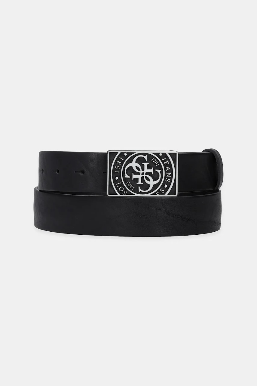 Levně Kožený pásek Guess pánský, černá barva, M5RZ01 L0VV0