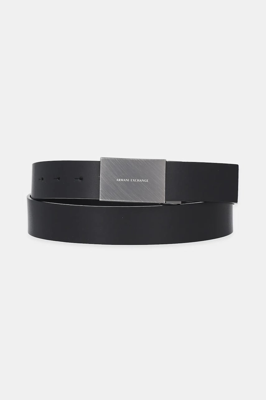 Levně Kožený pásek Armani Exchange pánský, černá barva, XM001103 AF13991