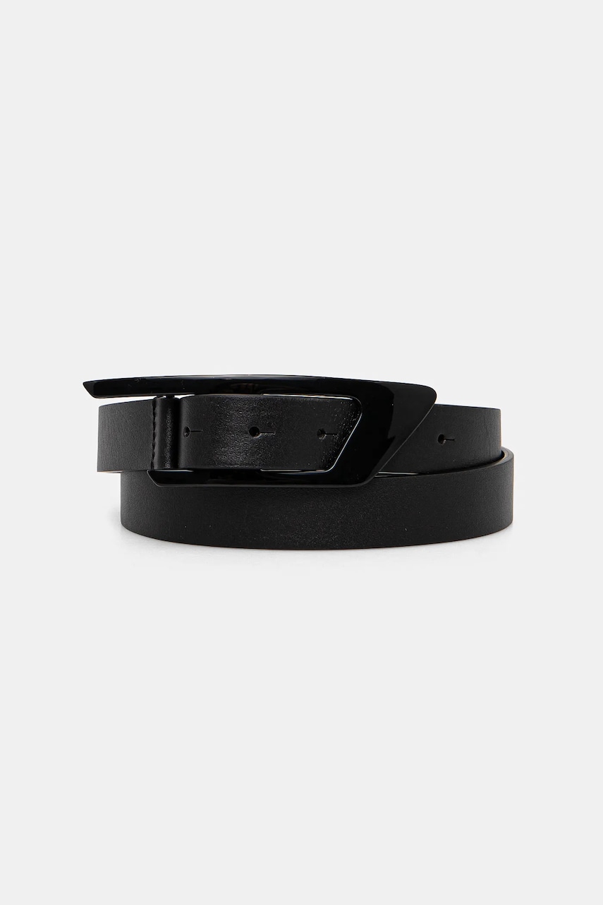 Diesel curea de piele D LOGO B-DLOGO II belt barbati, culoarea negru, X09916.PR227 Diesel curea de piele D LOGO B-DLOGO II belt barbati, culoarea negru, X09916.PR227