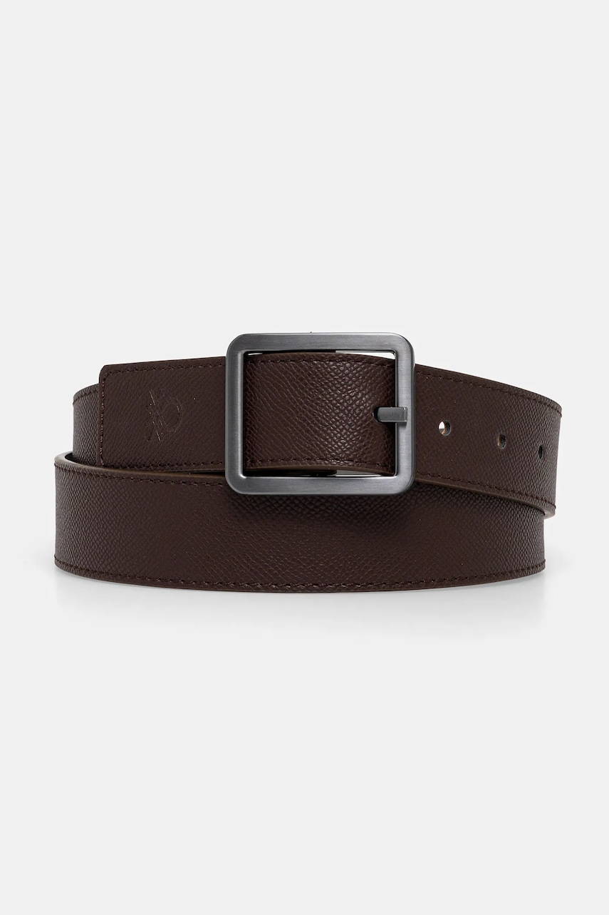 United Colors of Benetton curea cu doua fete barbati, culoarea maro, 6L90UL00L