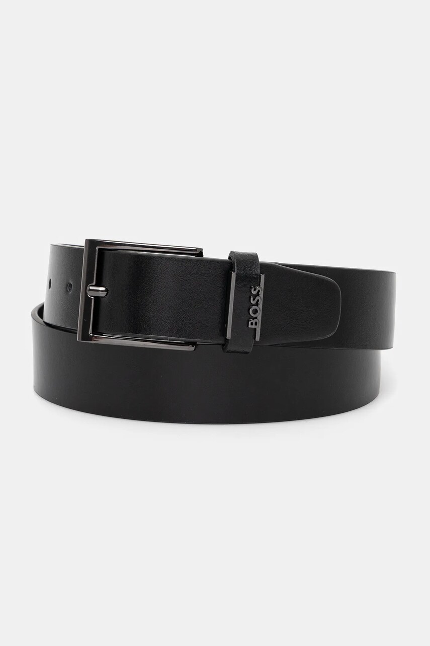 BOSS curea de piele barbati, culoarea negru, 50491852
