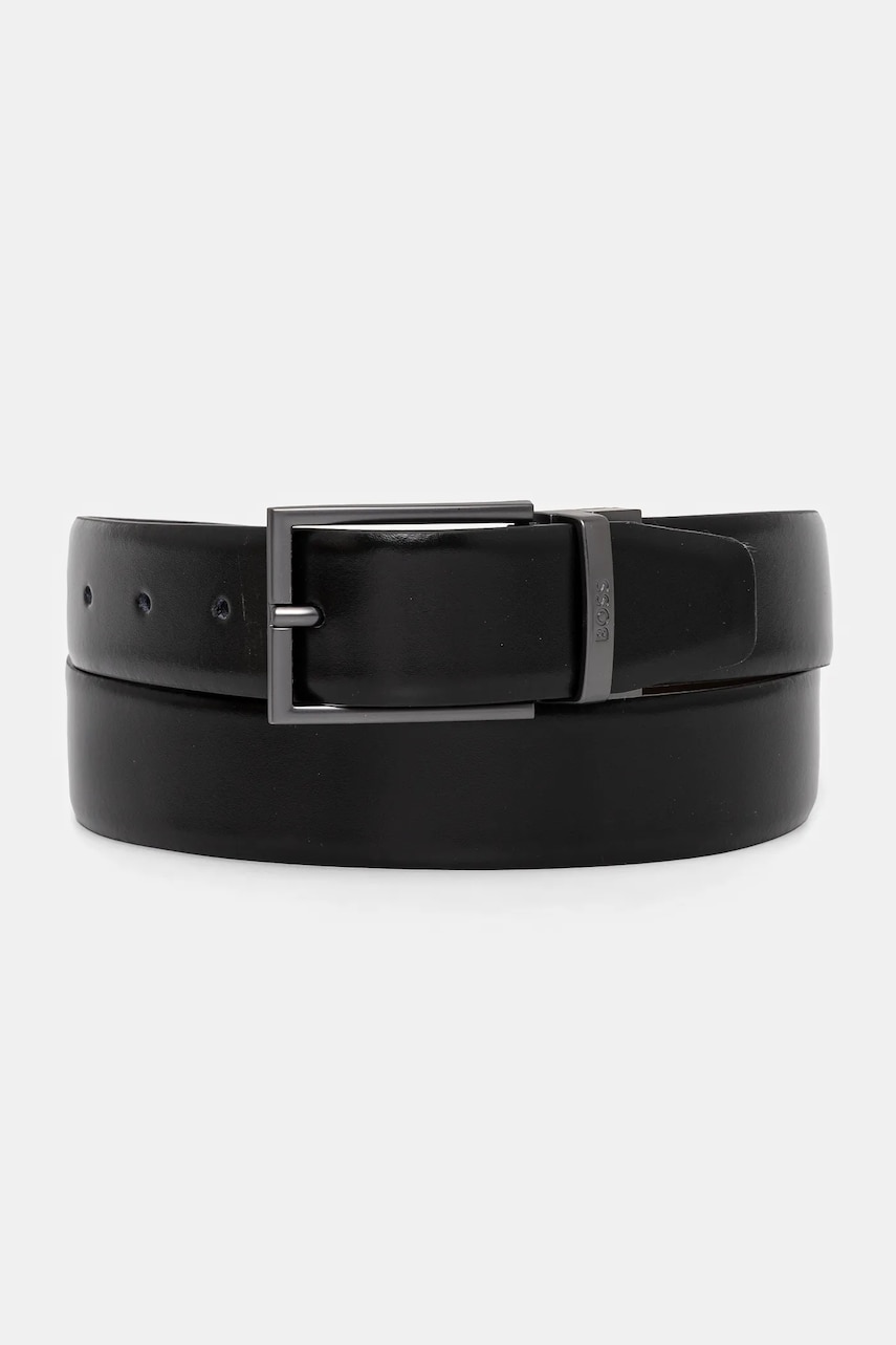 BOSS curea de piele cu doua fete barbati, culoarea negru, 50537375 BOSS curea de piele cu doua fete barbati, culoarea negru, 50537375