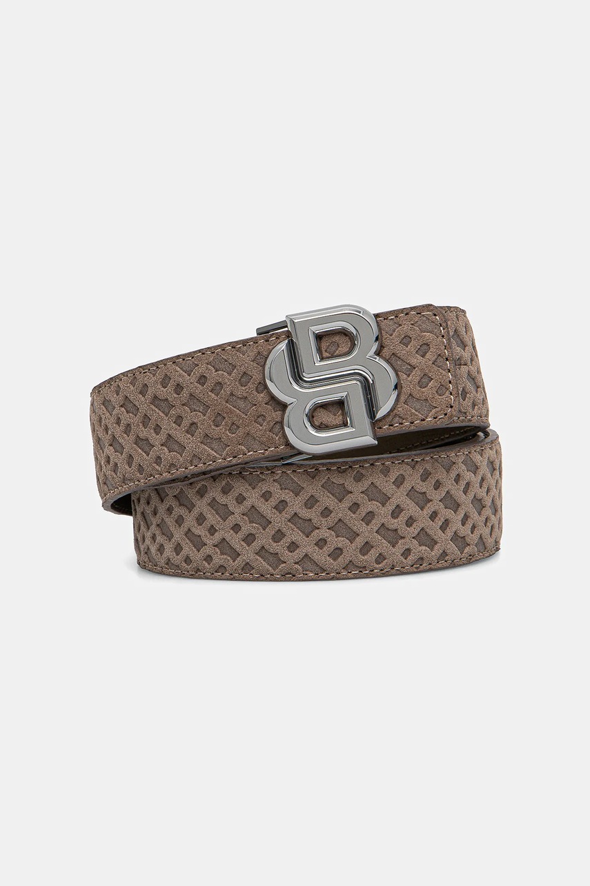 BOSS curea de piele cu doua fete barbati, culoarea bej, 50542198