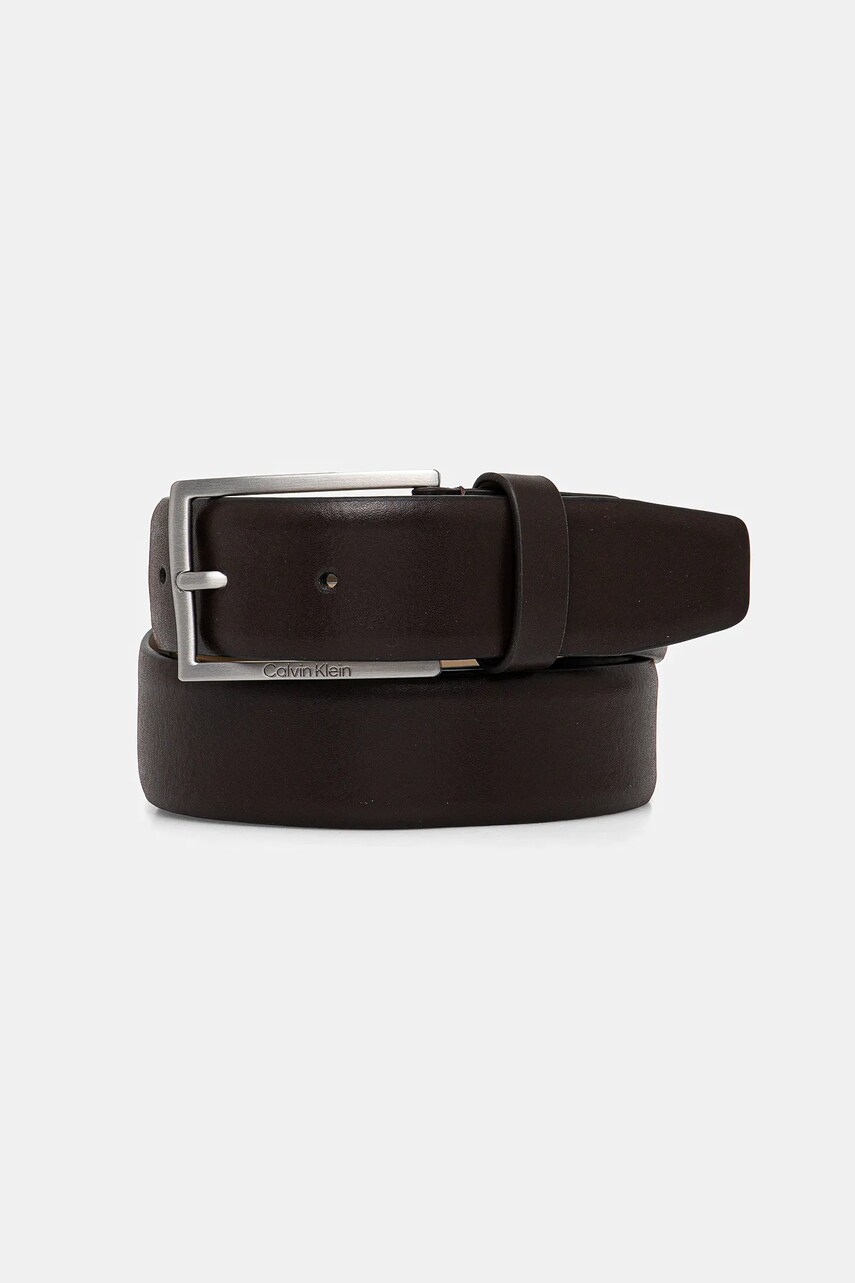 Levně Kožený pásek Calvin Klein pánský, hnědá barva, K50K512833