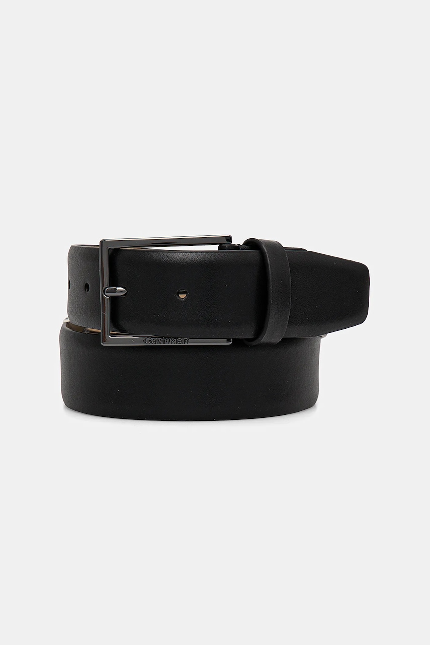 Levně Kožený pásek Calvin Klein pánský, černá barva, K50K512833