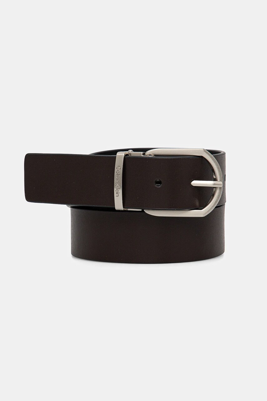 Levně Kožený pásek Calvin Klein pánský, hnědá barva, K50K512838