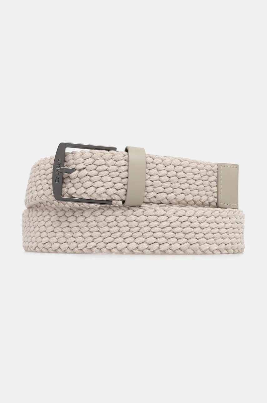 Levně Pásek Calvin Klein pánský, šedá barva, K50K512839