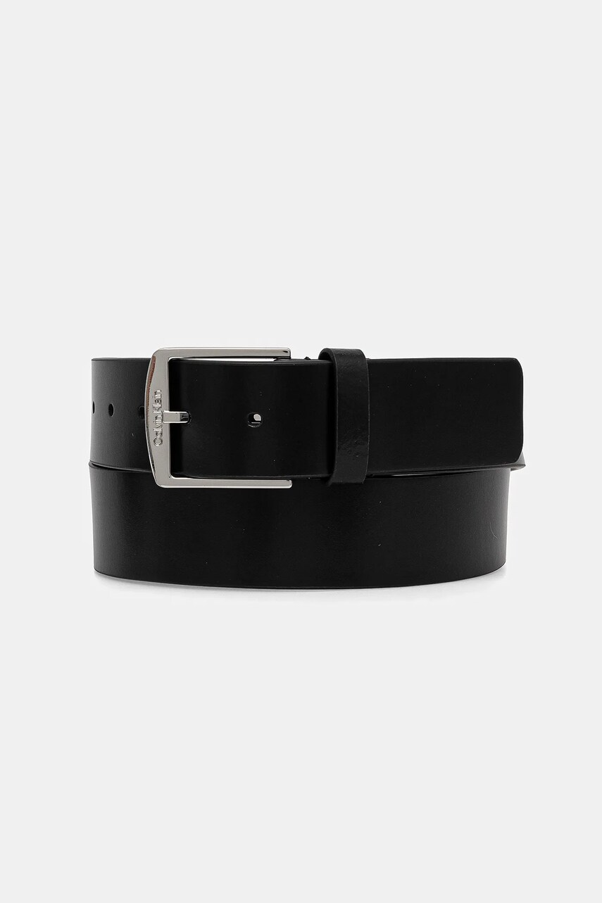 Levně Kožený pásek Calvin Klein pánský, černá barva, K50K513037