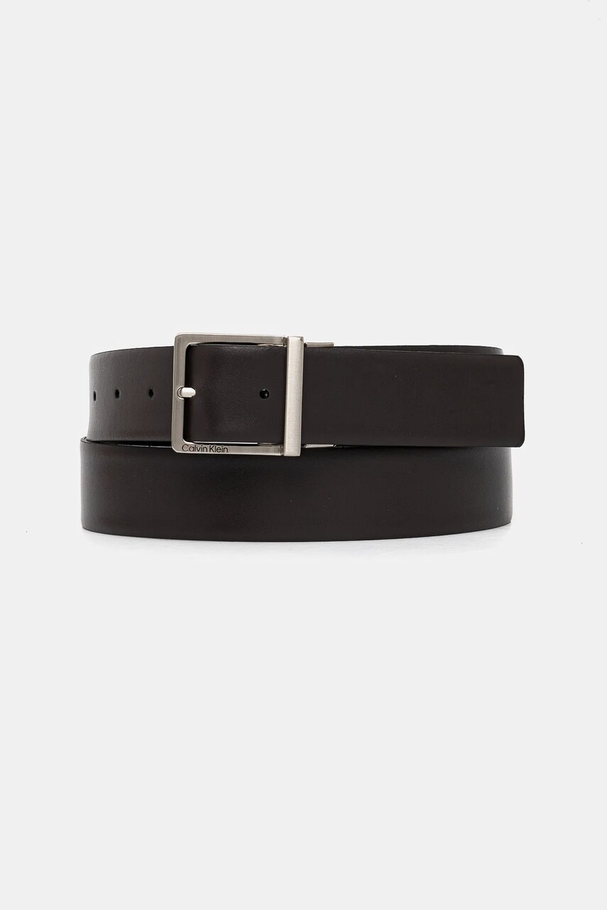 Levně Oboustranný kožený pásek Calvin Klein pánský, černá barva, K50K512836
