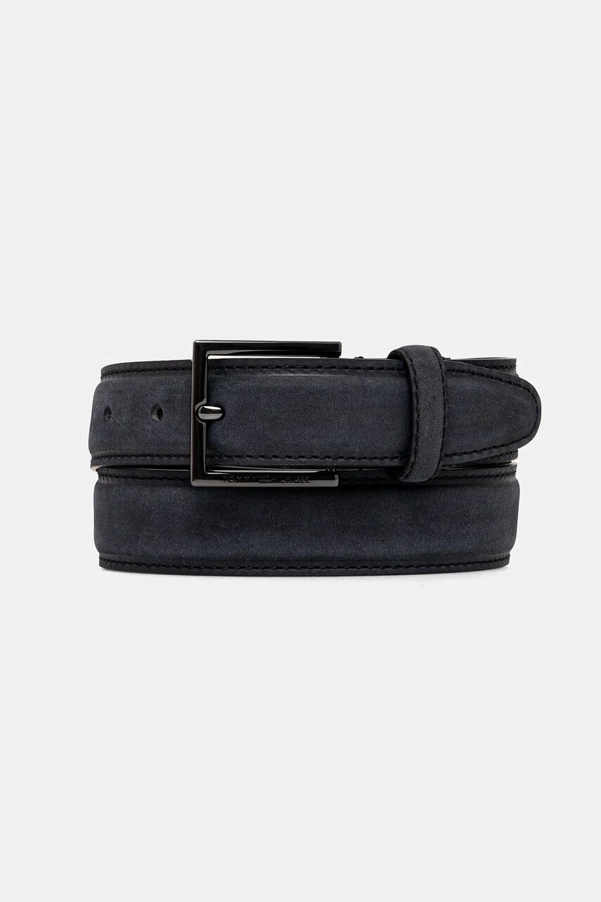 Levně Kožený pásek Tommy Hilfiger pánský, černá barva, AM0AM13378