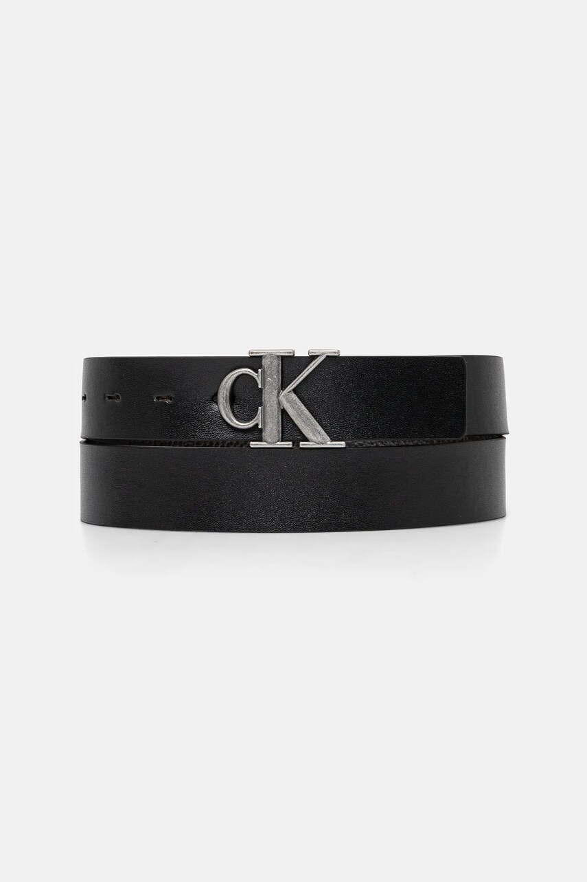 Levně Oboustranný pásek Calvin Klein Jeans pánský, černá barva, LV04G7002G