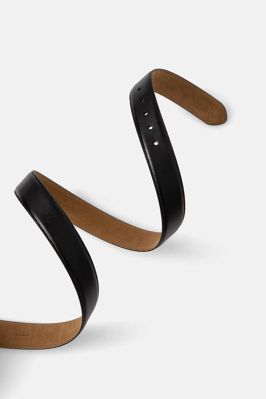 Δερμάτινη ζώνη Abercrombie & Fitch χρώμα: μαύρο, KI112-5002 φωτογραφία