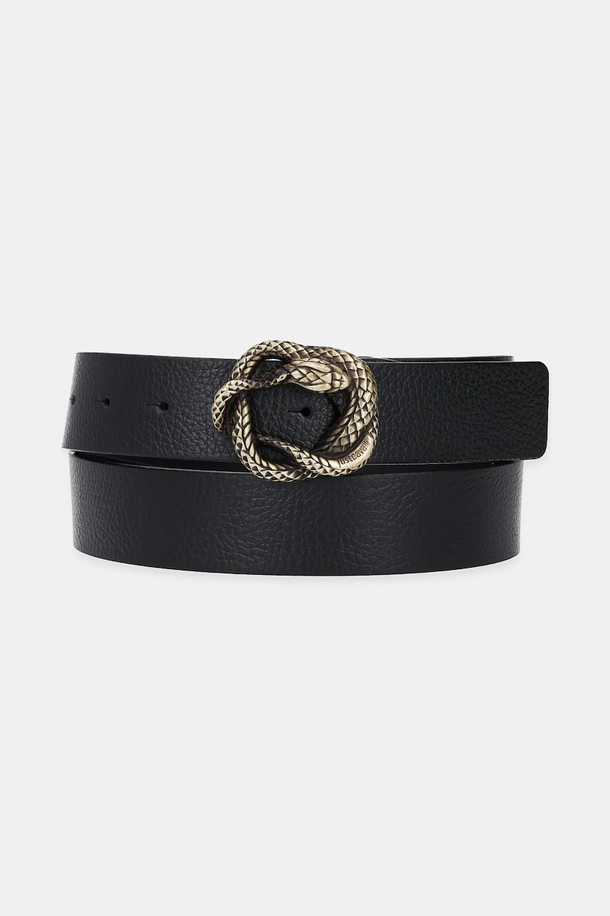 Just Cavalli curea de piele barbati, culoarea negru, 78QA6F40 ZP295 Just Cavalli curea de piele barbati, culoarea negru, 78QA6F40 ZP295
