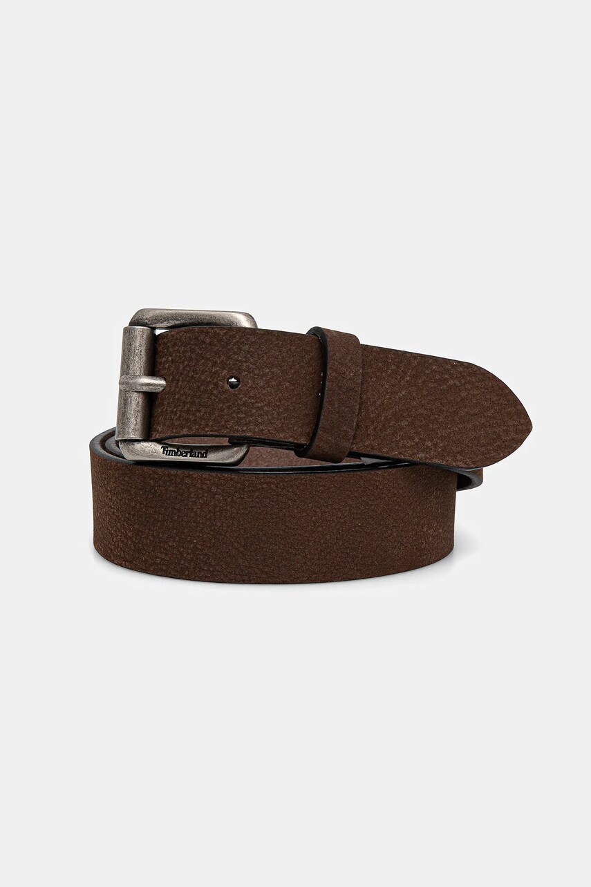 Levně Kožený pásek Timberland pánský, hnědá barva, TB0A2Q7W2421