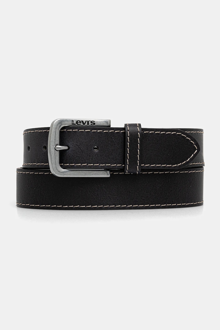 Levi's curea de piele culoarea negru, 000I6-0000 Levi's curea de piele culoarea negru, 000I6-0000