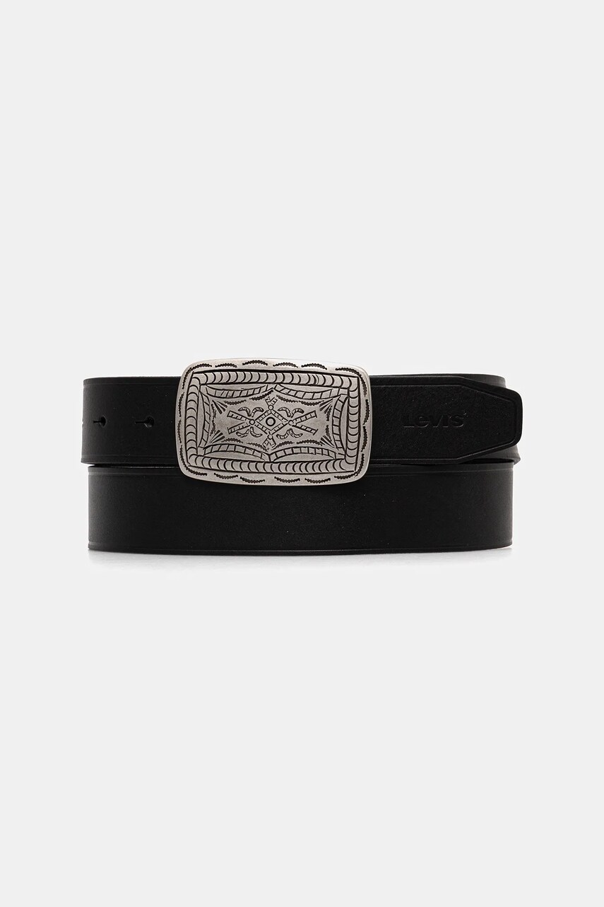 Levi's curea de piele culoarea negru, 002G1-0000