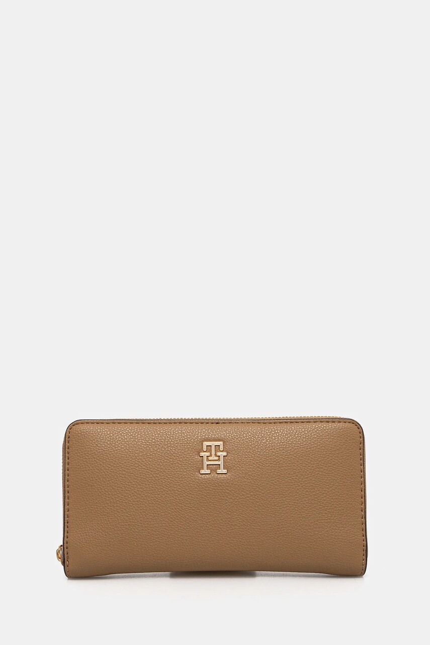 Levně Peněženka Tommy Hilfiger béžová barva, AW0AW16927