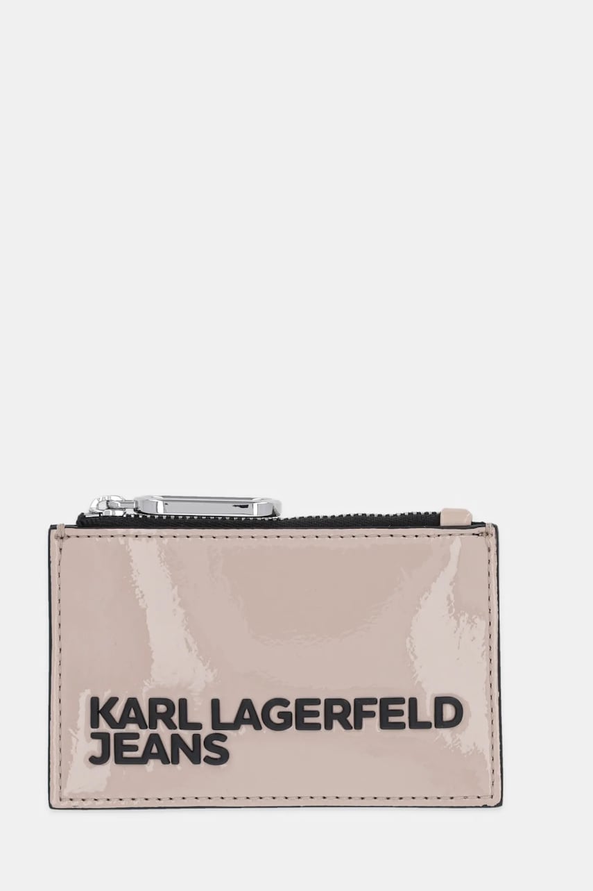 Karl Lagerfeld Jeans portofel femei, culoarea bej, A1W30251