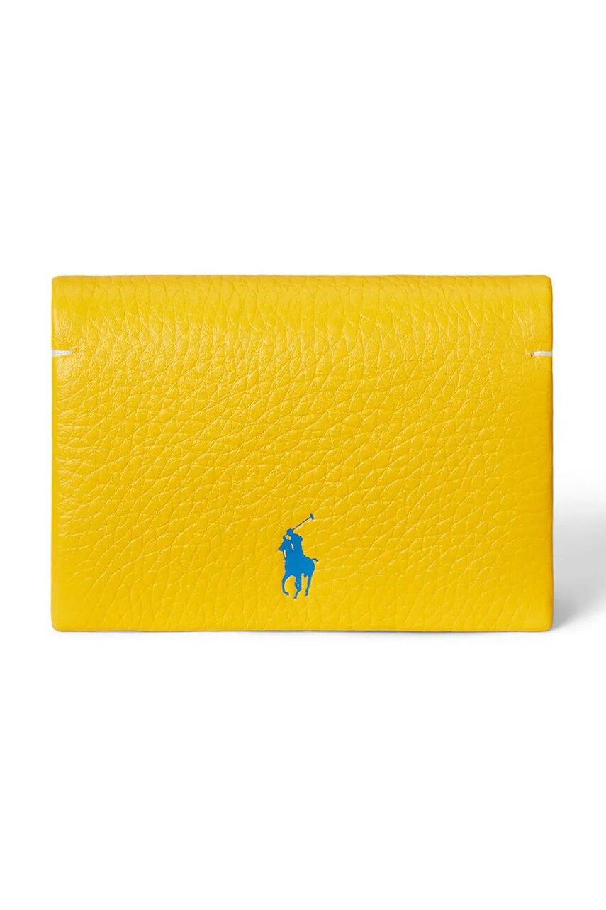 Levně Kožená peněženka Polo Ralph Lauren žlutá barva, 427949873