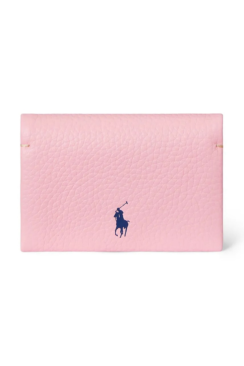 Levně Kožená peněženka Polo Ralph Lauren růžová barva, 427949873