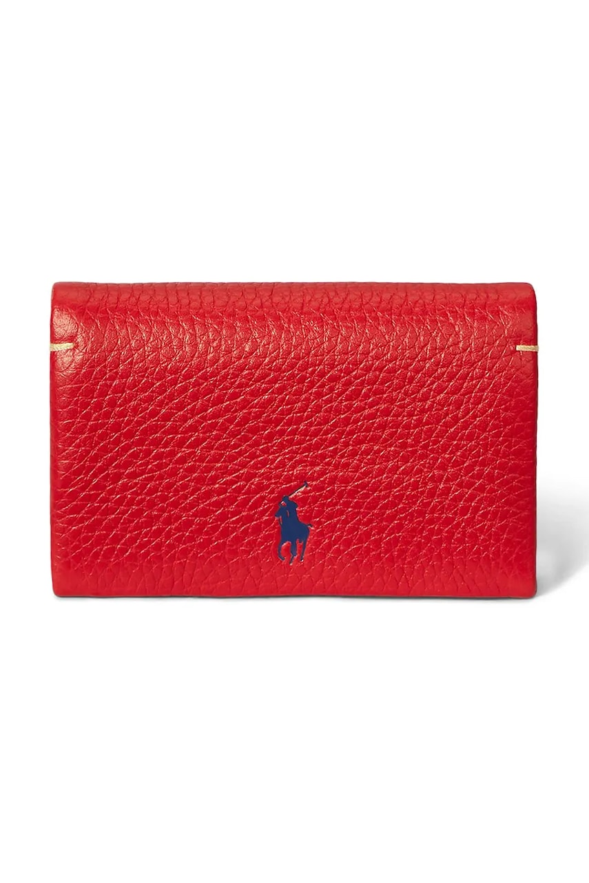 Levně Kožená peněženka Polo Ralph Lauren červená barva, 427949873