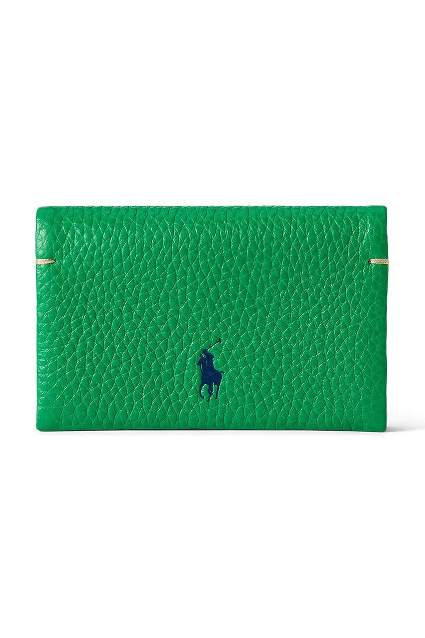 Levně Kožená peněženka Polo Ralph Lauren zelená barva, 427949873