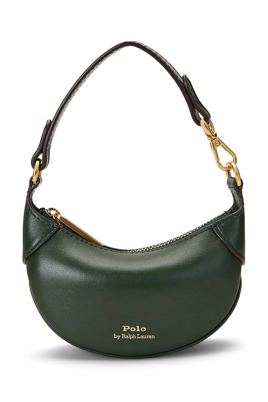 Levně Kožená kabelka Polo Ralph Lauren zelená barva, 427938050
