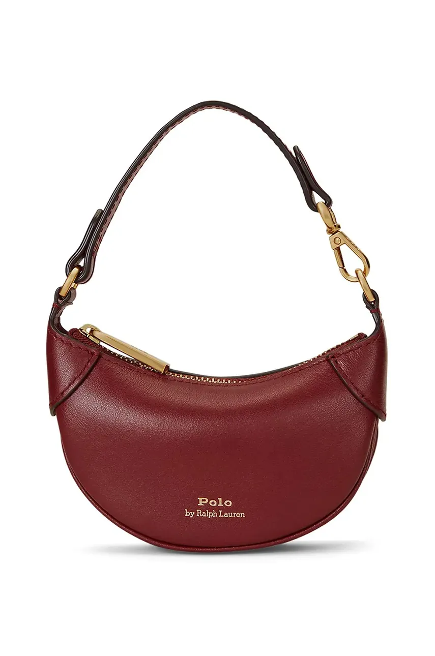 Levně Kožená kabelka Polo Ralph Lauren vínová barva, 427938050