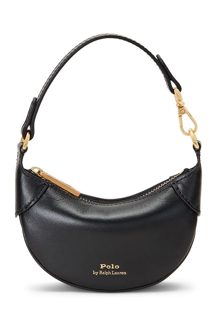 Levně Kožená kabelka Polo Ralph Lauren černá barva, 427938050