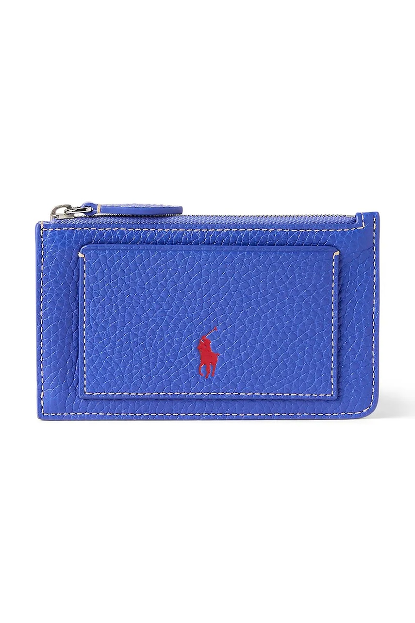 Levně Kožená peněženka Polo Ralph Lauren fialová barva, 427949872