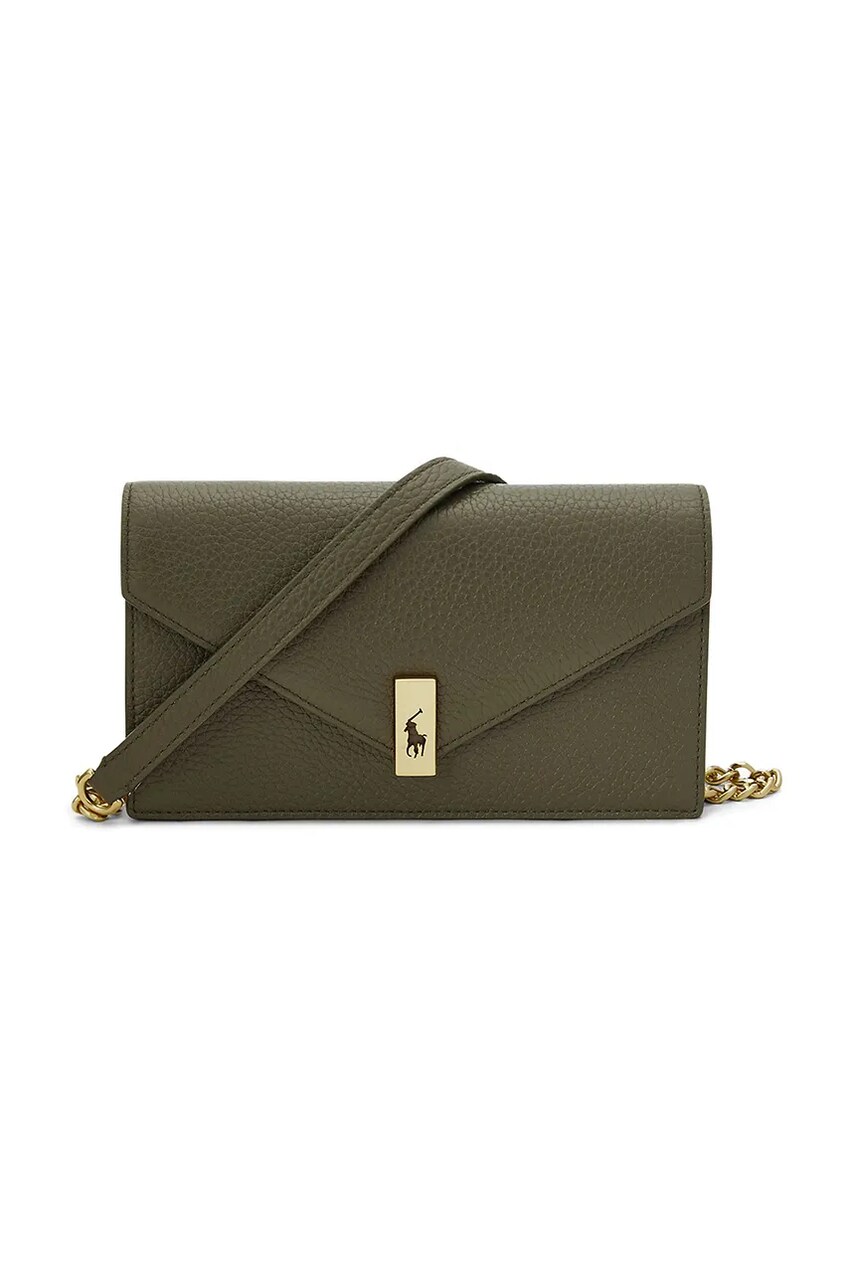 Levně Kožená peněženka Polo Ralph Lauren zelená barva, 427960603