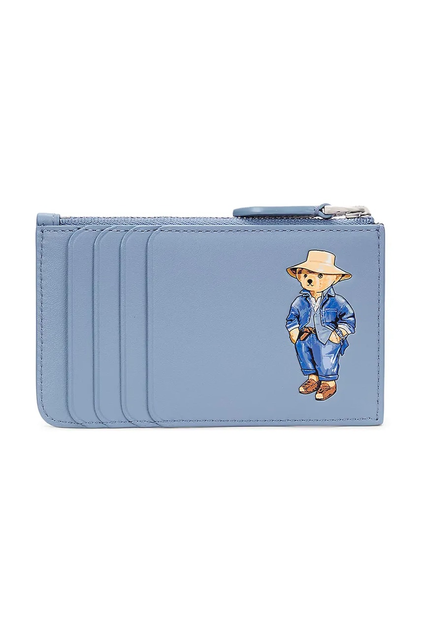 Levně Kožená peněženka Polo Ralph Lauren modrá barva, 427960633