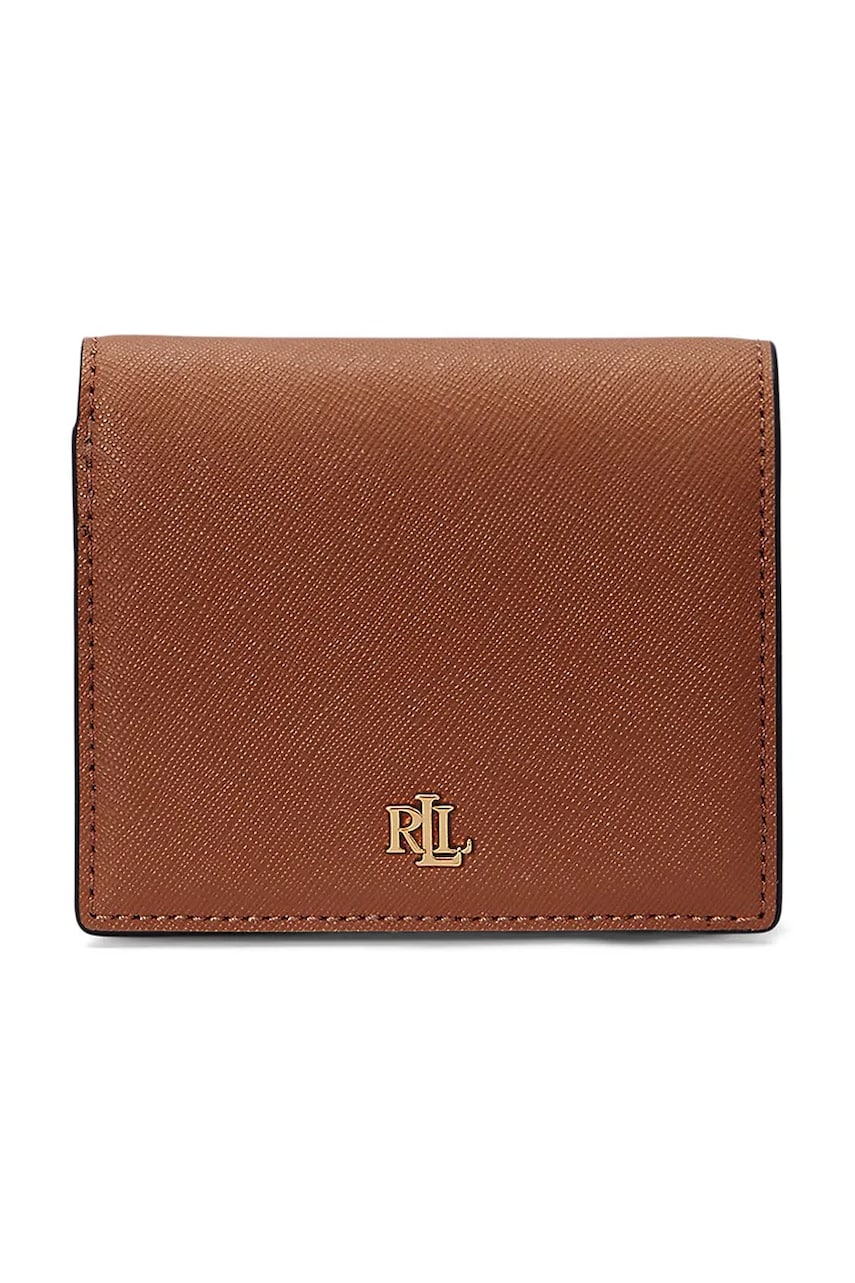 Levně Kožená peněženka Lauren Ralph Lauren béžová barva, 432962112