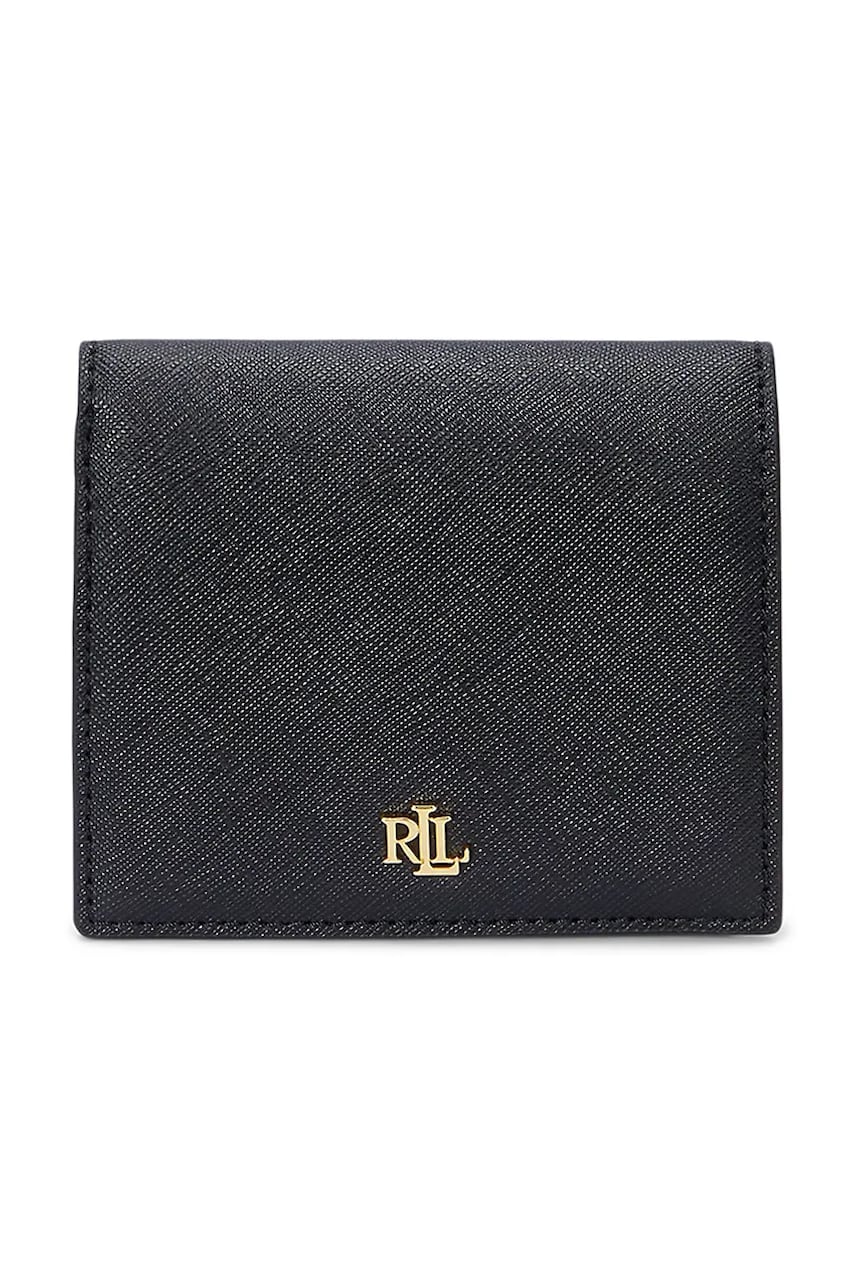 Levně Kožená peněženka Lauren Ralph Lauren černá barva, 432962112