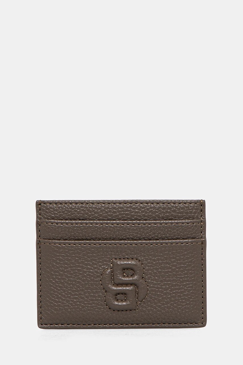 BOSS card holder culoarea bej, 50536349