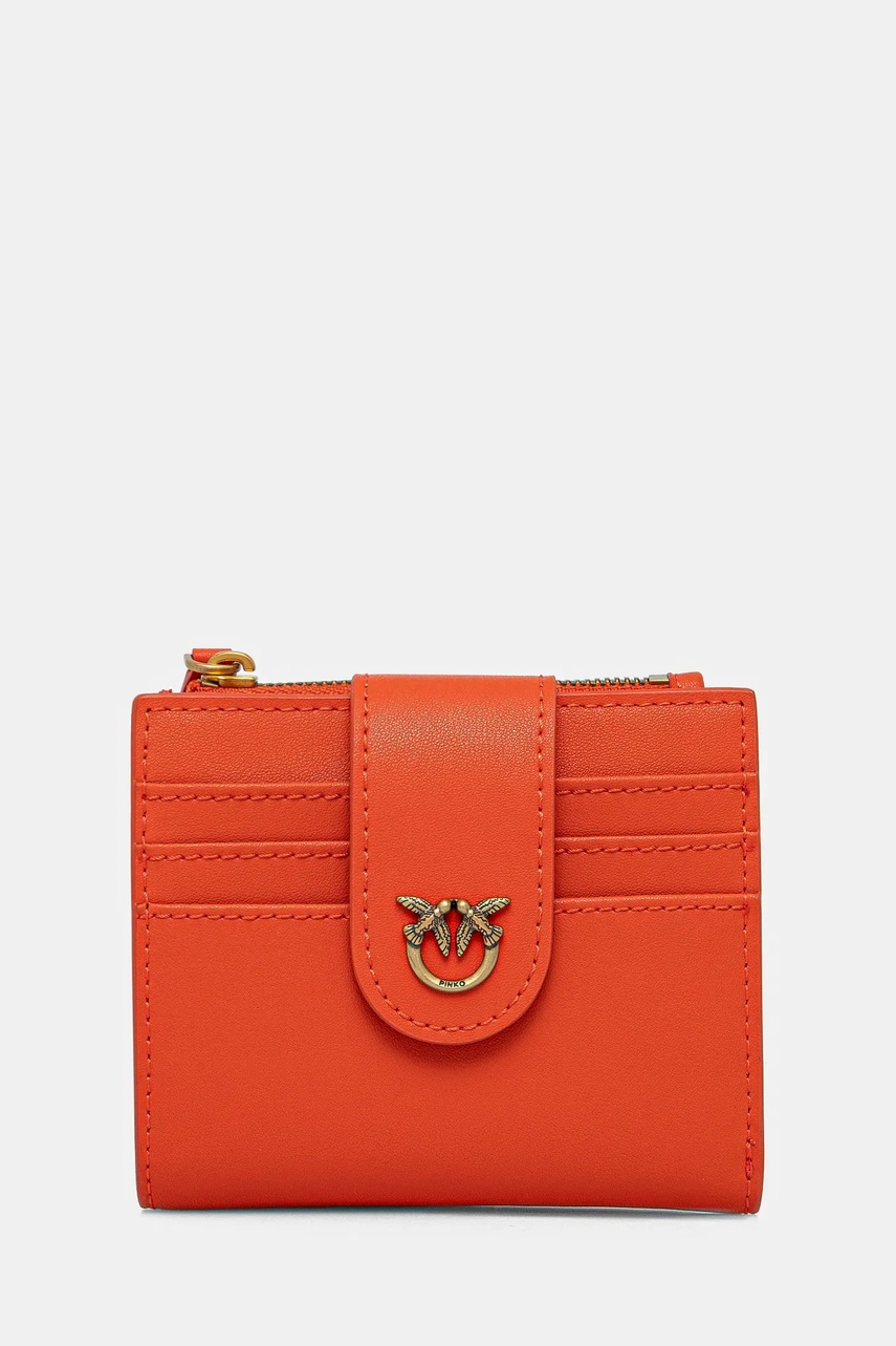 

Кожен портфейл Pinko дамски в оранжево 103610 A0F1, Оранжев