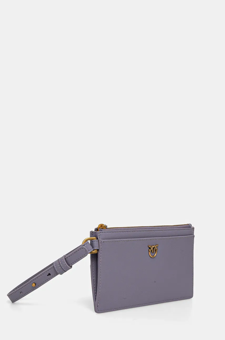Кожаный кошелек Pinko женский цвет фиолетовый 103611 A0F1 Кожаный кошелек Pinko женский цвет фиолетовый 103611 A0F1