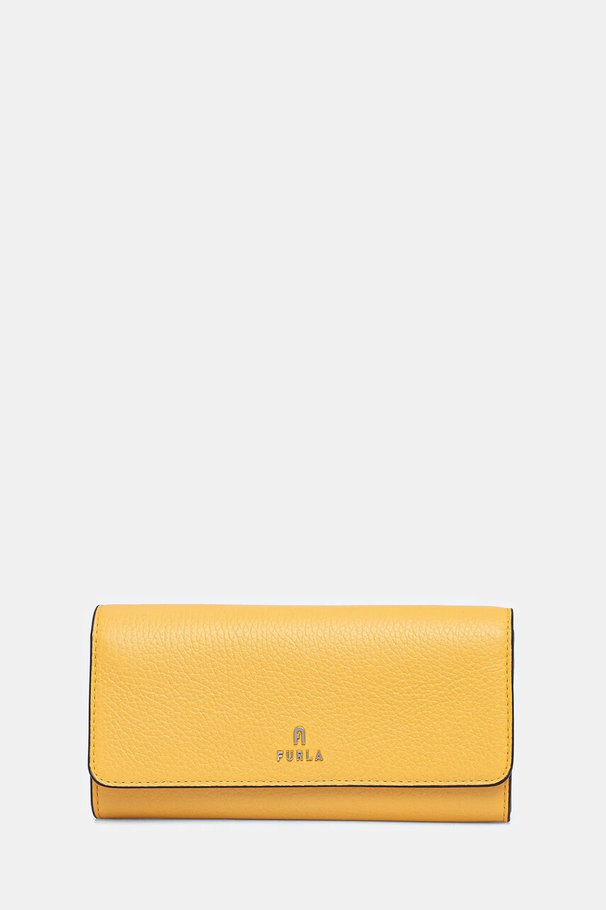 Furla portofel de piele femei, culoarea galben, WP00317 HSF000 CRE00
