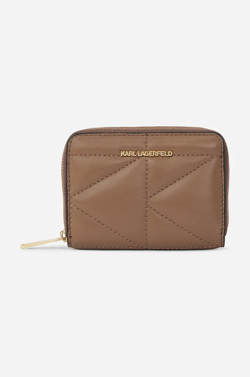 Karl Lagerfeld portofel de piele femei, culoarea maro, A1W32064