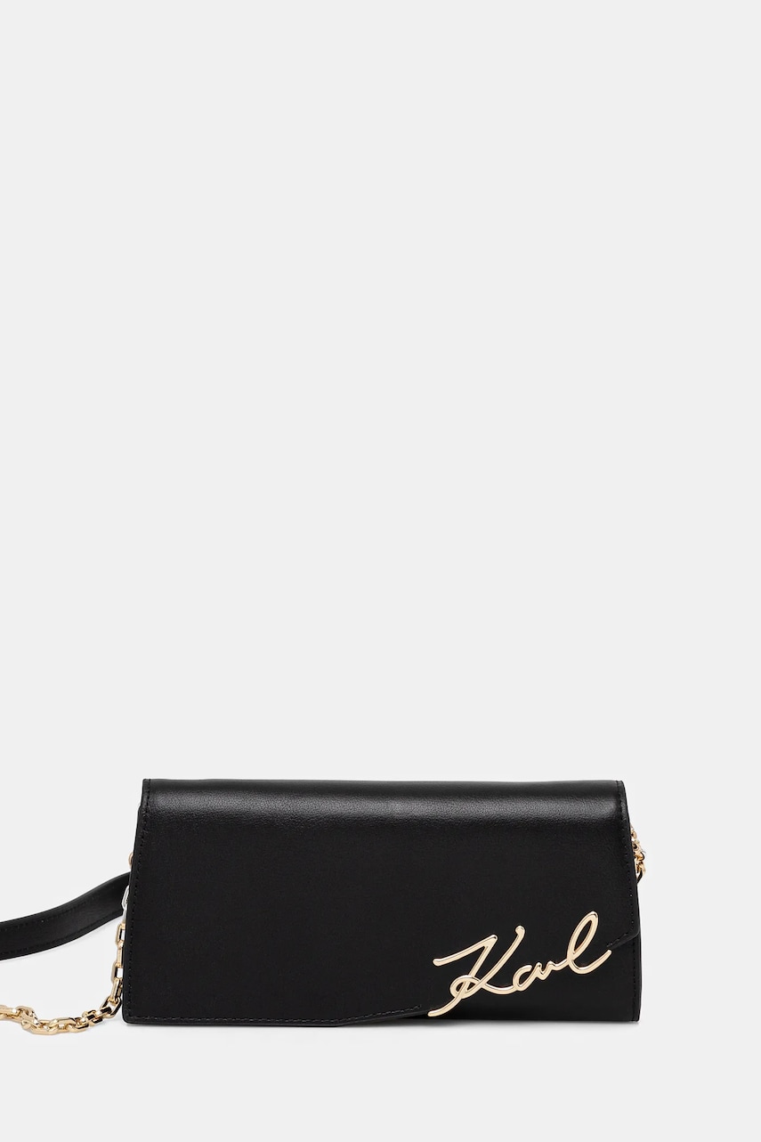 Karl Lagerfeld portofel de piele femei, culoarea negru, A1W32068 Karl Lagerfeld portofel de piele femei, culoarea negru, A1W32068