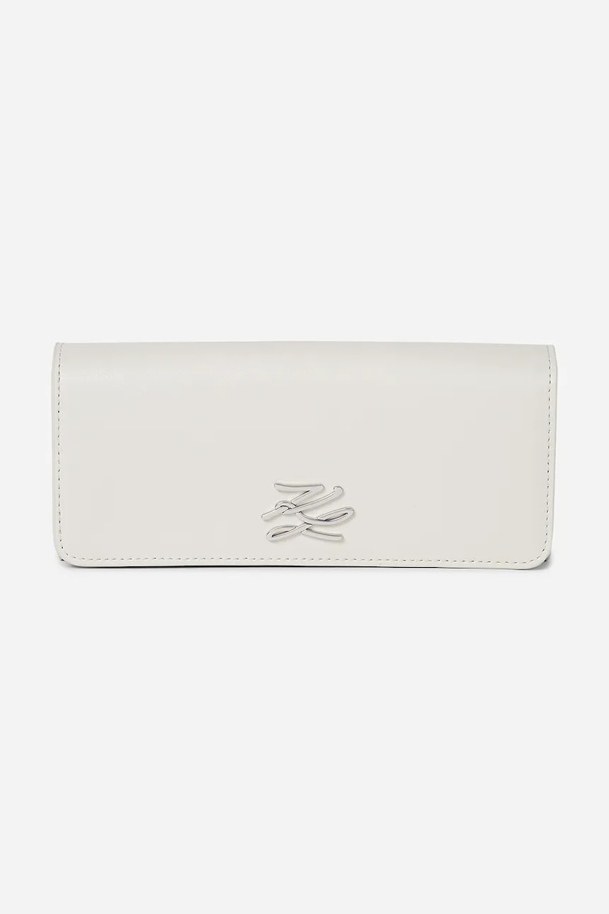 Karl Lagerfeld portofel de piele femei, culoarea alb, A1W32111