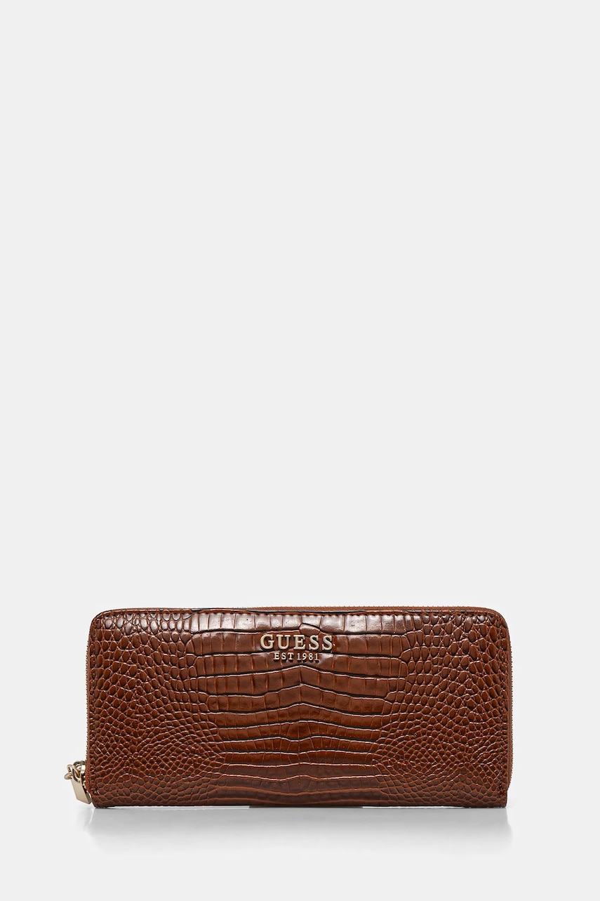 Peněženka Guess LAUREL hnědá barva, SWCZ85 00146