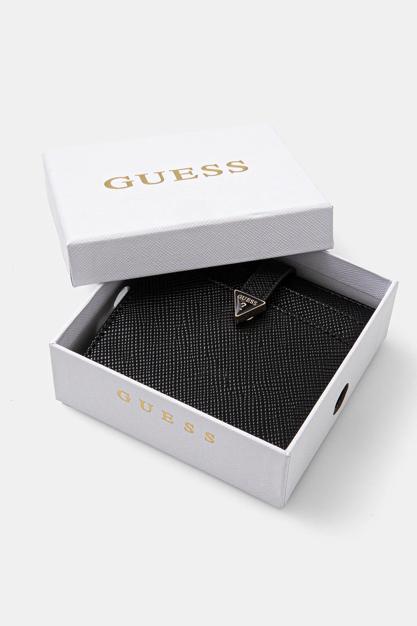 Πορτοφόλι Guess LAUREL χρώμα: μαύρο, SWZG85 00152 φωτογραφία