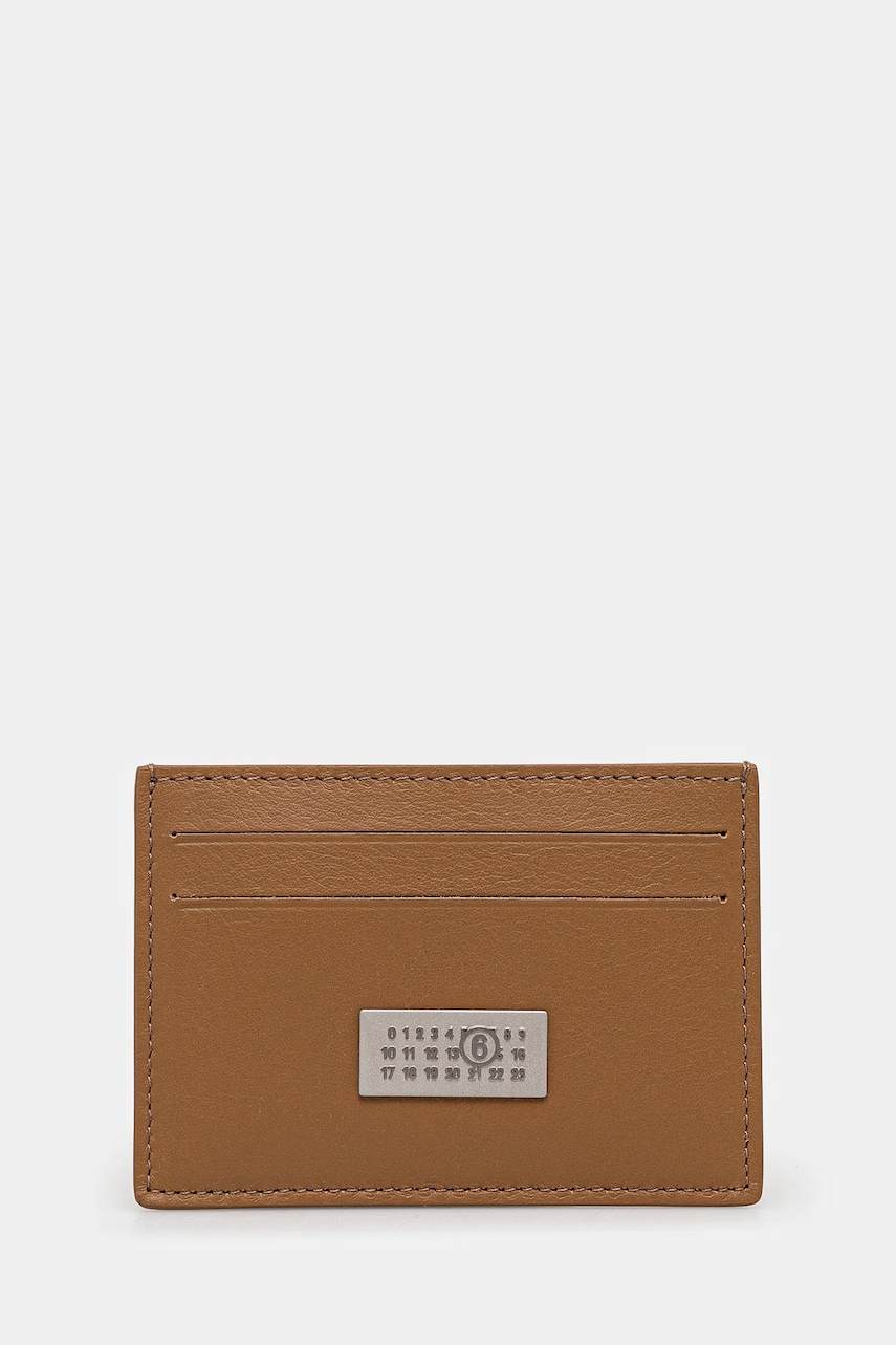 MM6 Maison Margiela carcasa din piele culoarea maro, SA5UI0013.P7258