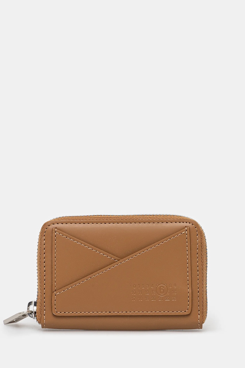 MM6 Maison Margiela portofel de piele femei, culoarea maro, SA6UI0016.P7183 MM6 Maison Margiela portofel de piele femei, culoarea maro, SA6UI0016.P7183