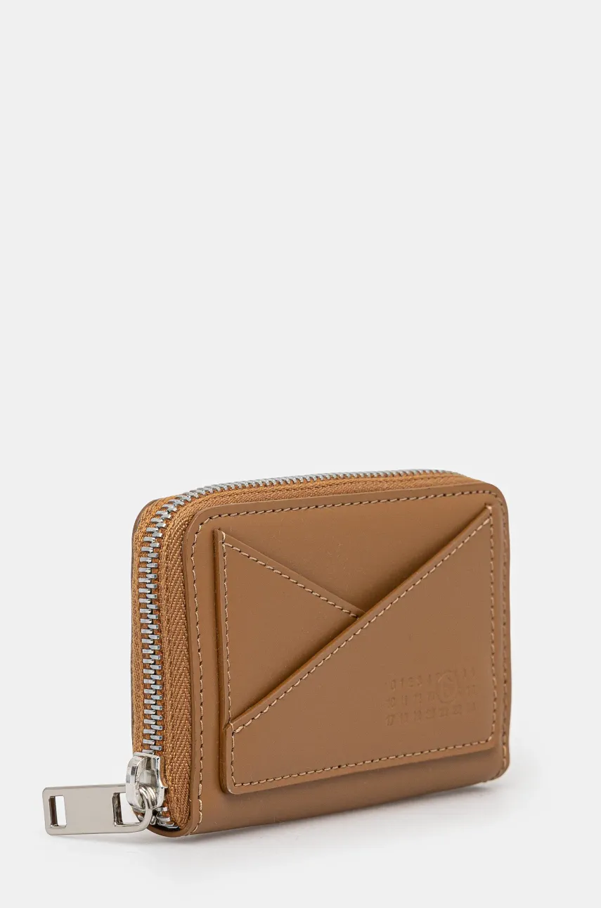 Кожаный кошелек MM6 Maison Margiela женский цвет коричневый SA6UI0016.P7183 Кожаный кошелек MM6 Maison Margiela женский цвет коричневый SA6UI0016.P7183