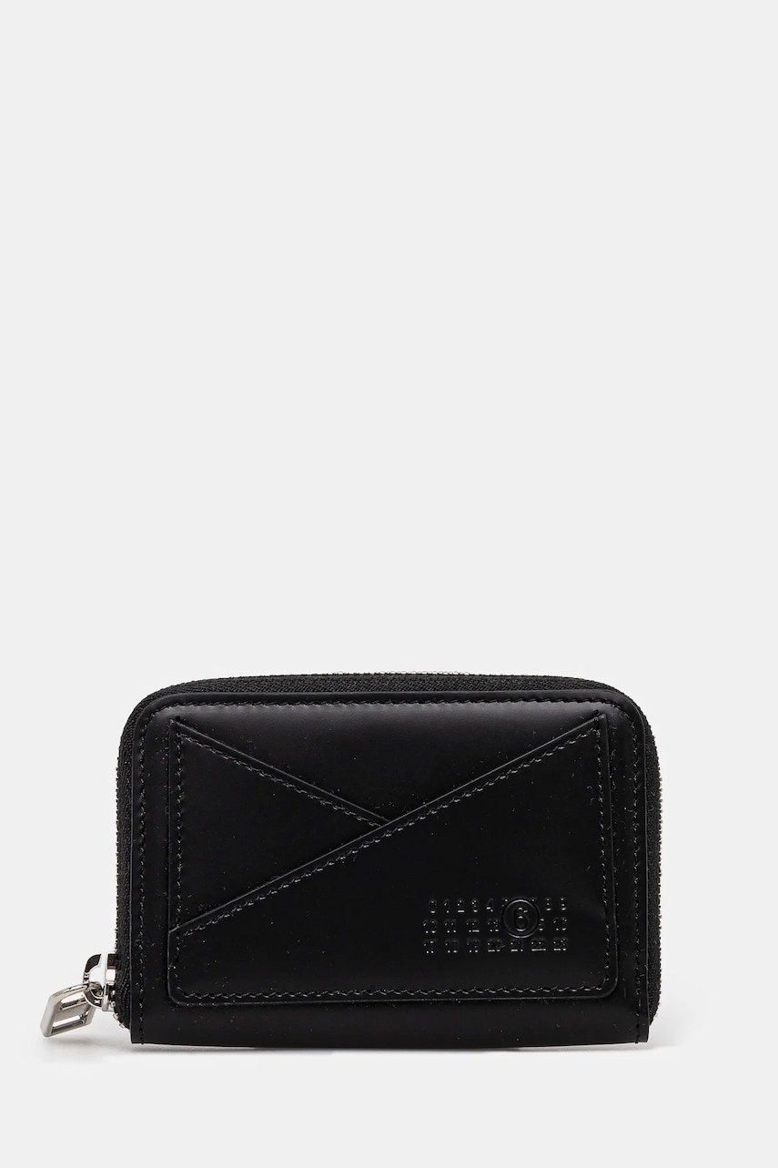 MM6 Maison Margiela portofel de piele femei, culoarea negru, SA6UI0016.P7183 MM6 Maison Margiela portofel de piele femei, culoarea negru, SA6UI0016.P7183