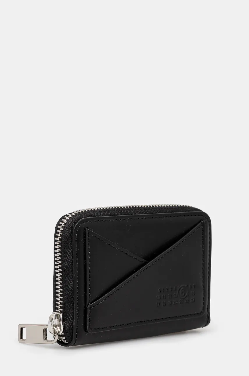 Кожаный кошелек MM6 Maison Margiela женский цвет чёрный SA6UI0016.P7183 Кожаный кошелек MM6 Maison Margiela женский цвет чёрный SA6UI0016.P7183