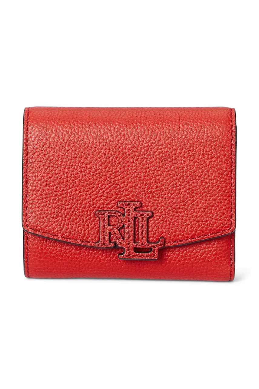 Levně Kožená peněženka Lauren Ralph Lauren dámská, černá barva, 432966782
