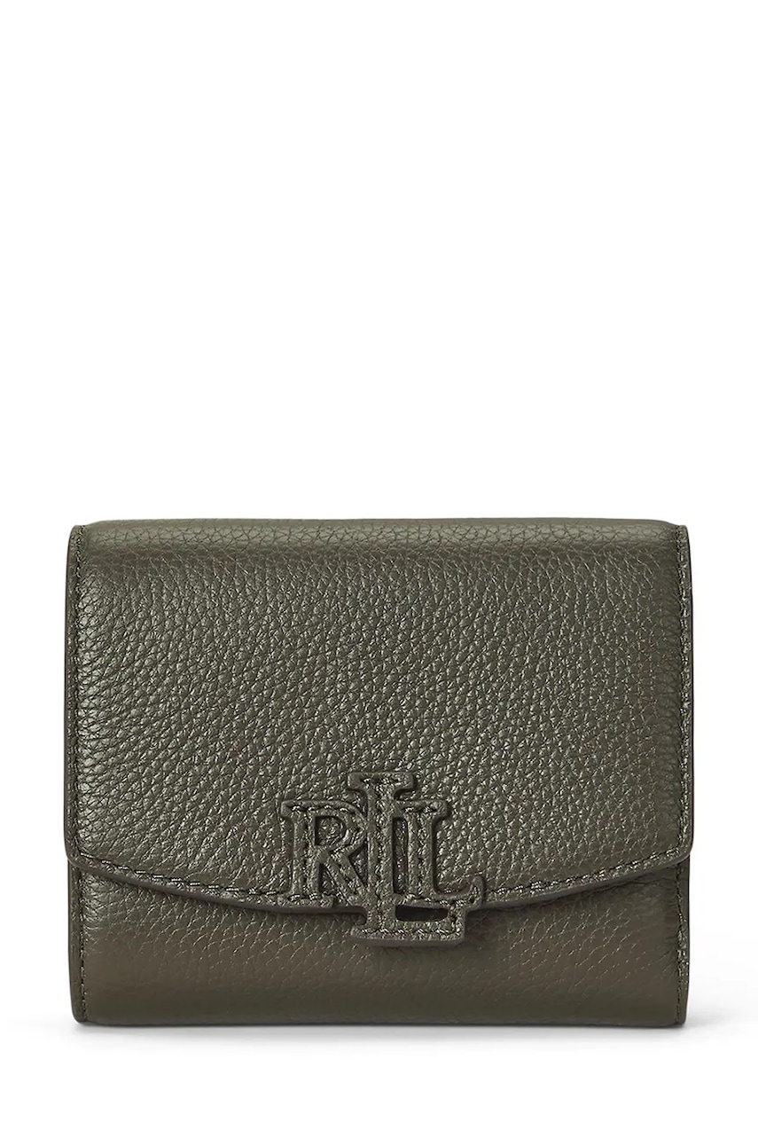 Kožená peněženka Lauren Ralph Lauren dámská, černá barva, 432966782